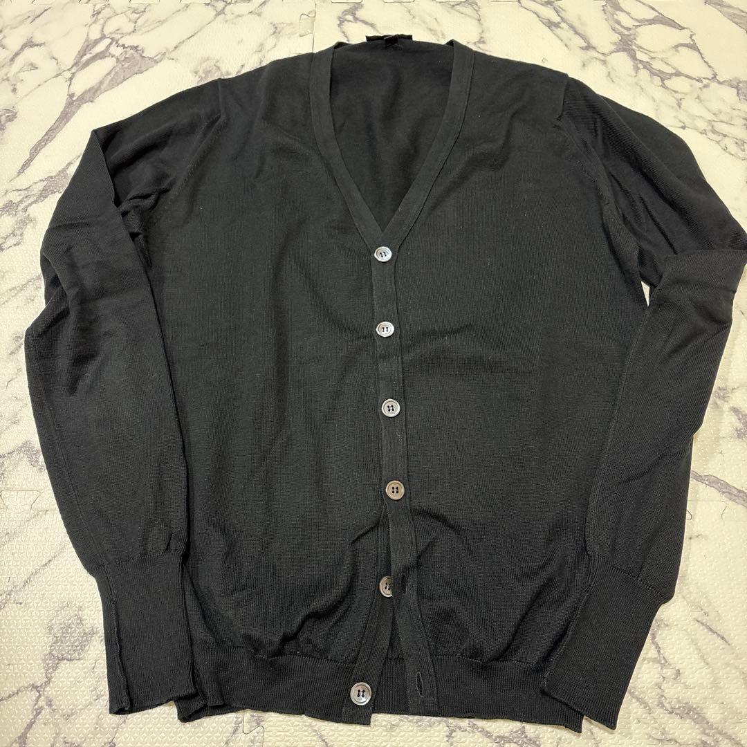 John Smedley ブラックカーディガン サイズM〜L