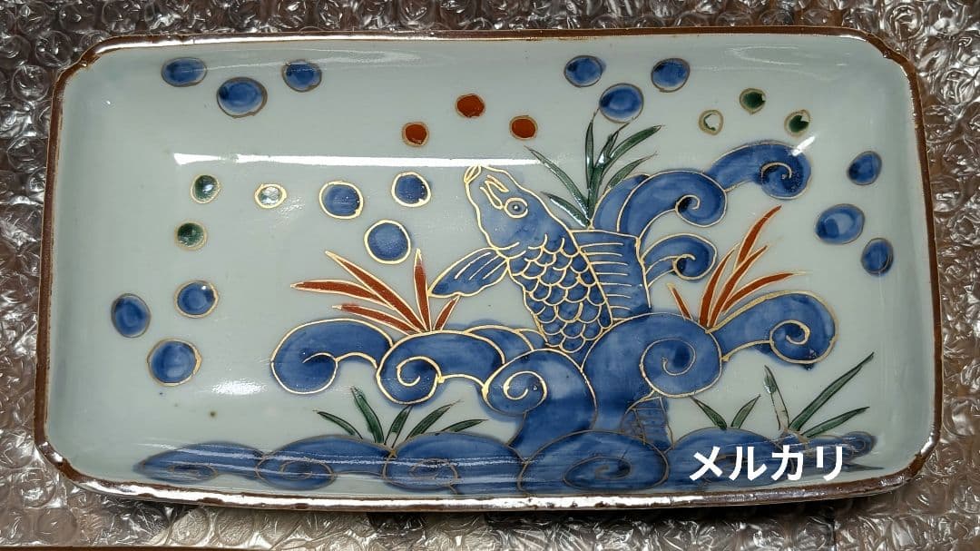 古伊万里 染錦 長皿 江戸中期 骨董 食器 アンティーク