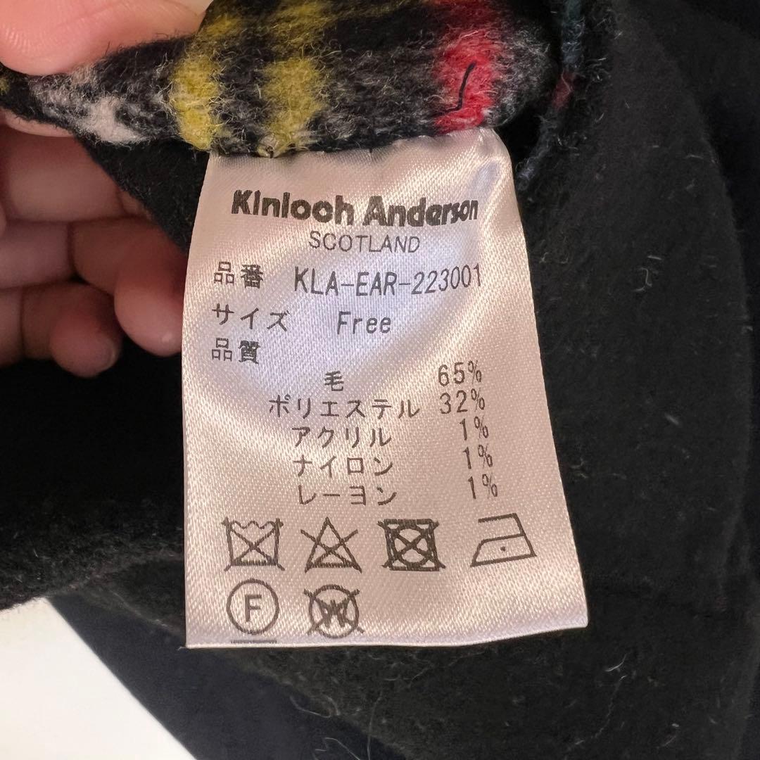 Kinloch Anderson リバーシブルコート チェック柄 ブルー×レッド