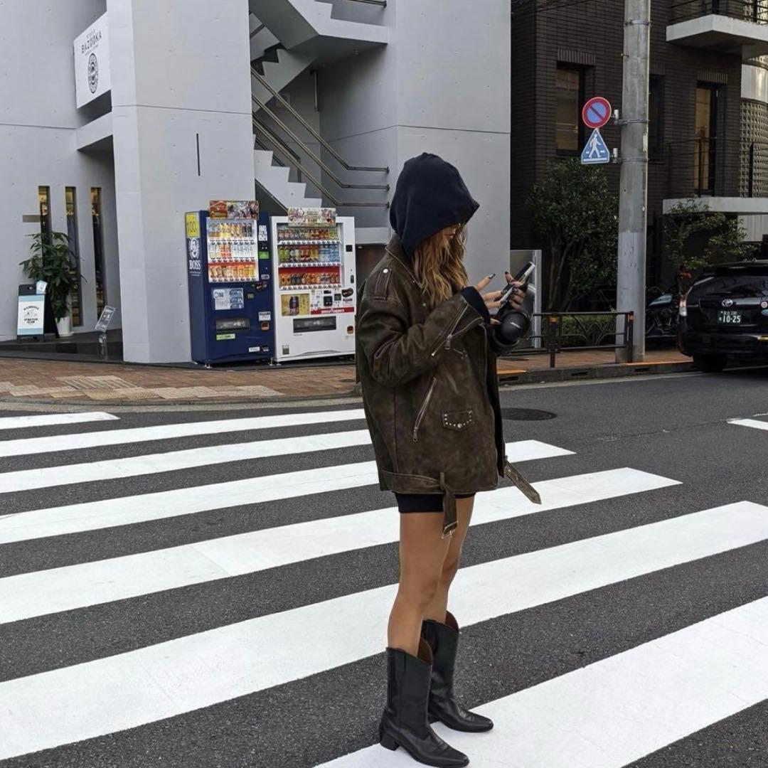 aclent レザーライダースジャケット ブラウン