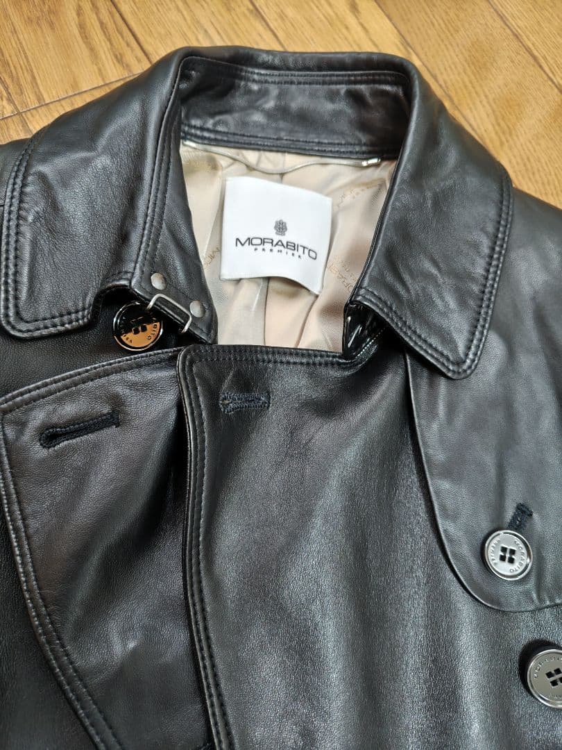 MORABITO ブラックレザーコート