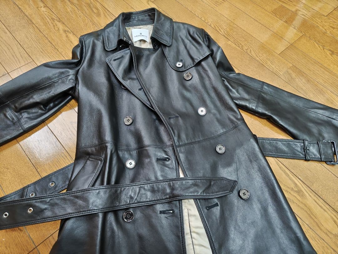 MORABITO ブラックレザーコート