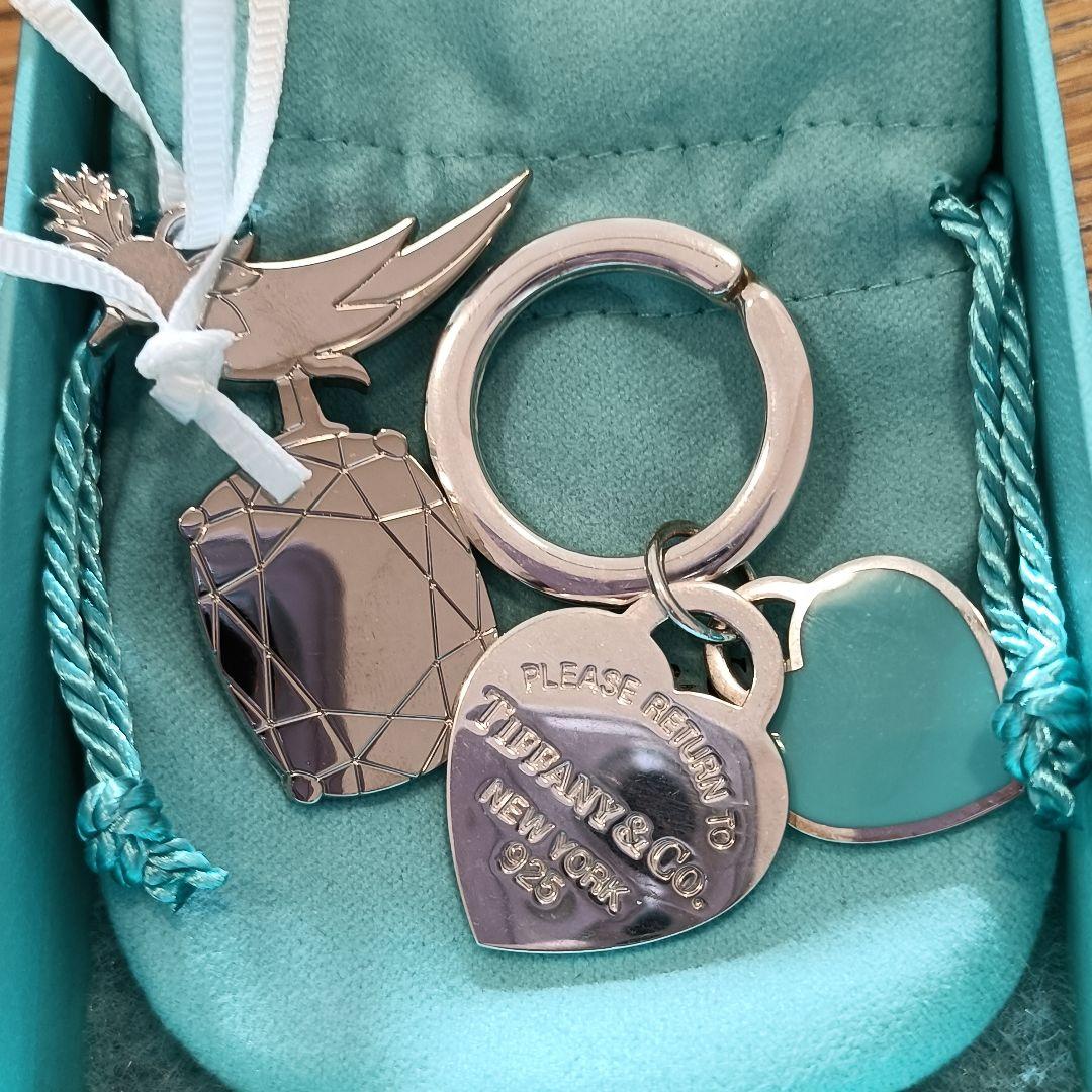 Tiffany & Co. ダブル ハート タグ キーリング