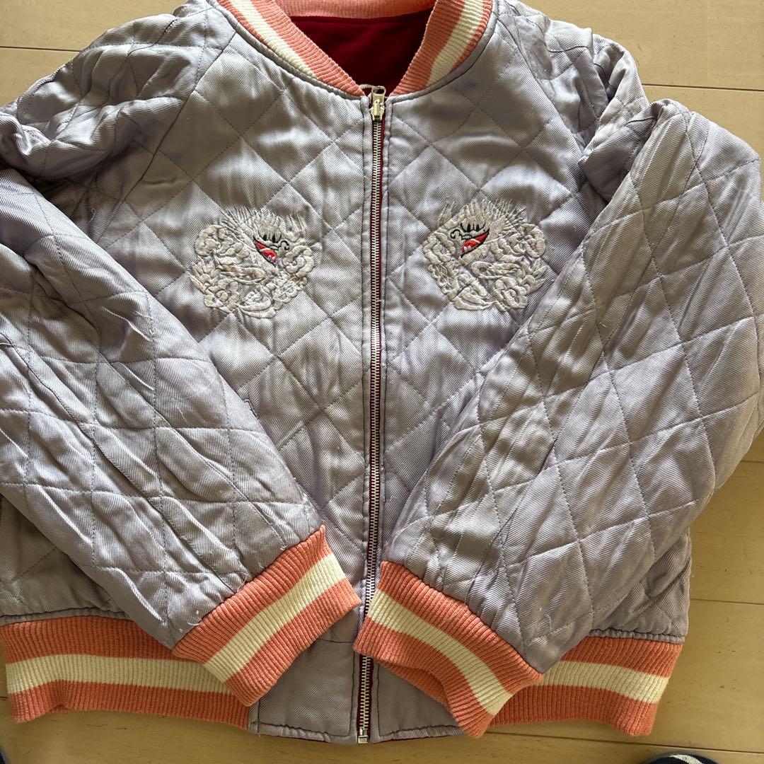 used☆フルカウント☆リバーシブルスカジャン☆M☆別珍＆キルティング