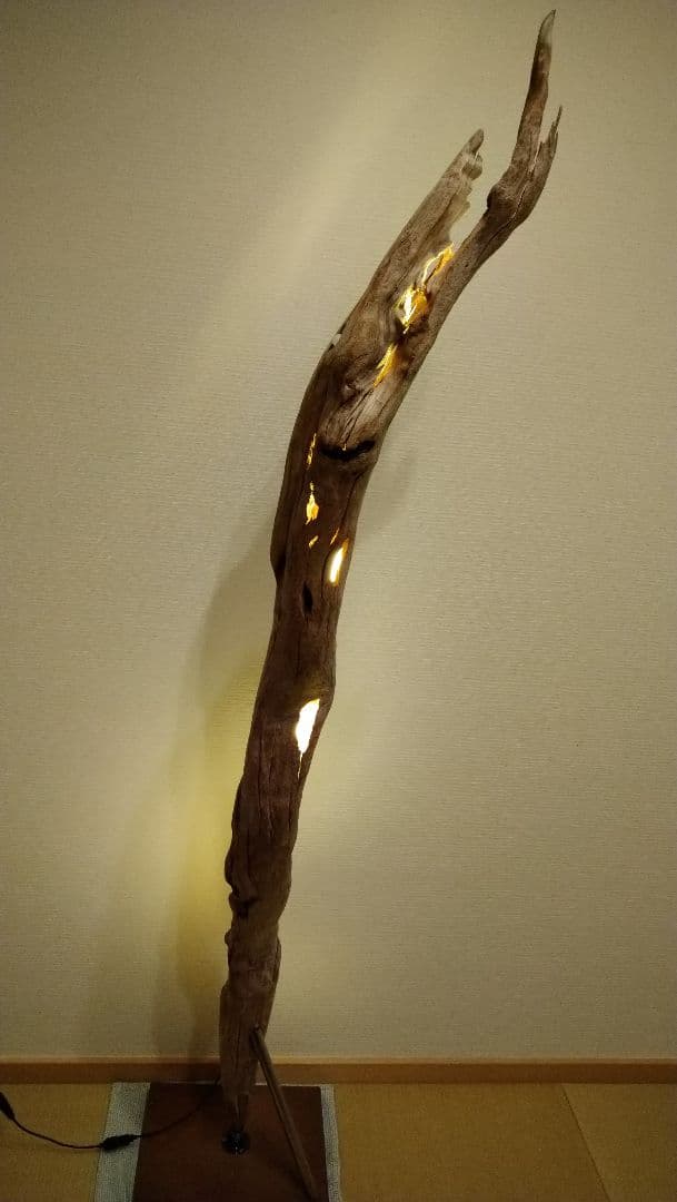 流木スタンドライト　大型　昇龍
