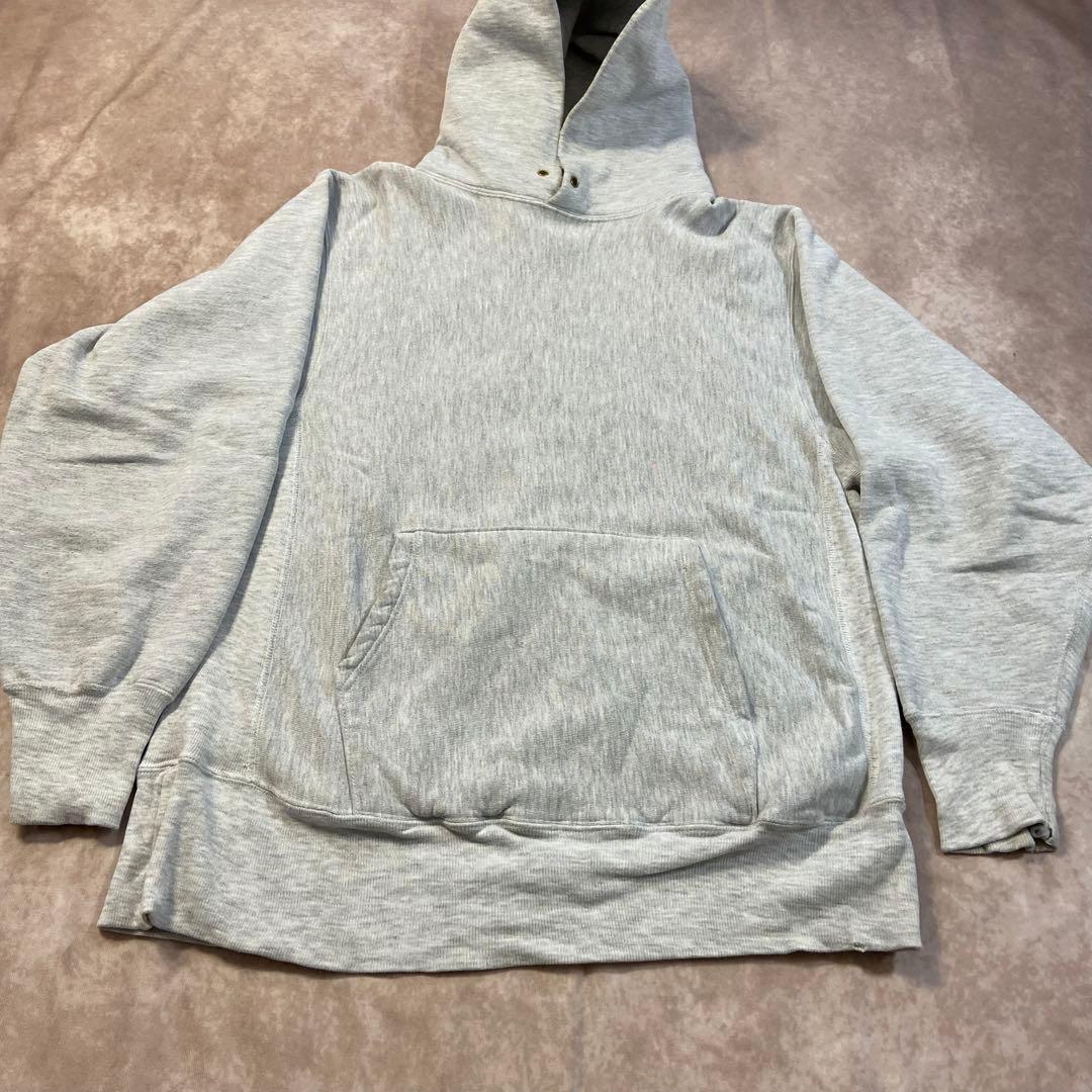 90s Champion リバースウィーブ 目無し パーカー グレー 刺繍タグ