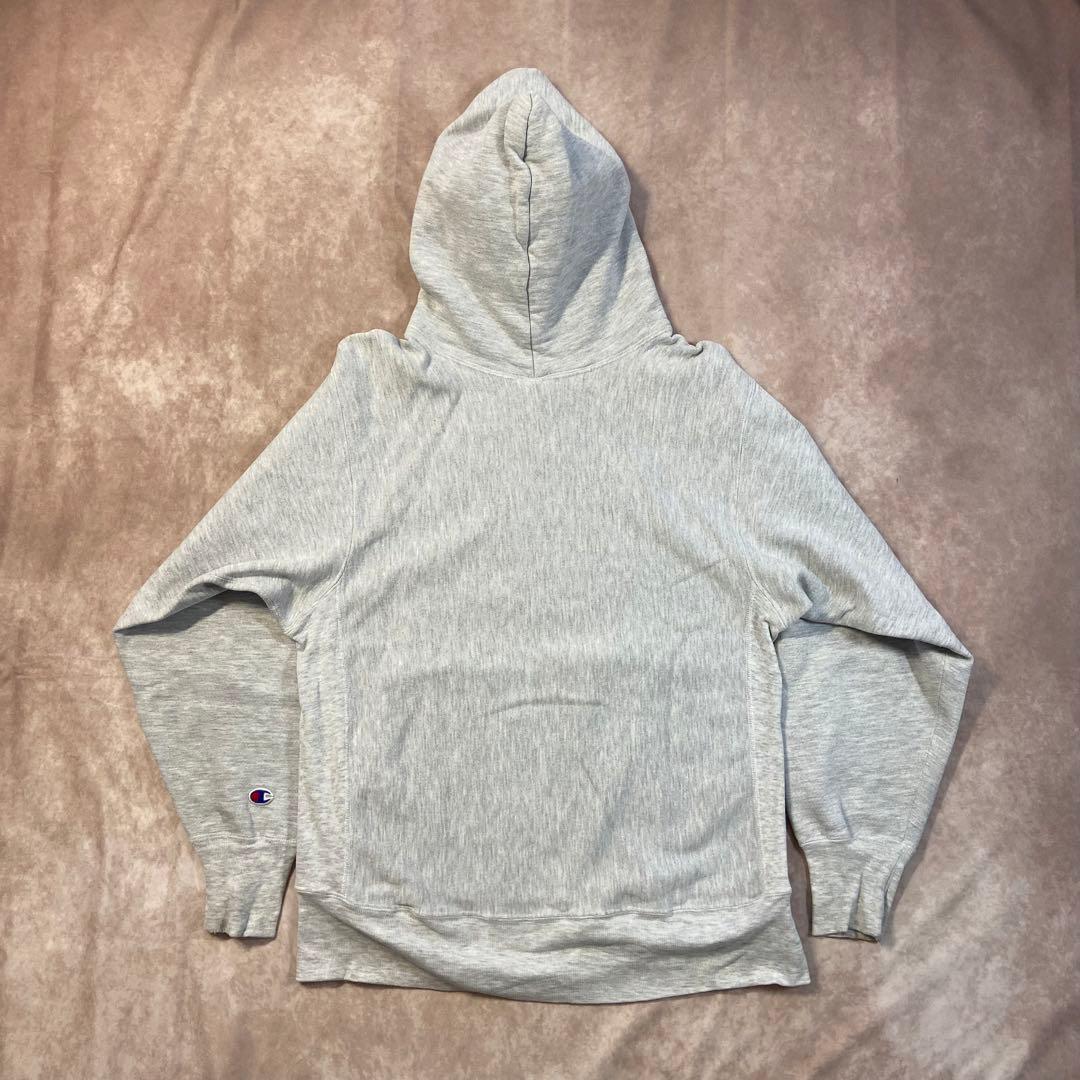 90s Champion リバースウィーブ 目無し パーカー グレー 刺繍タグ