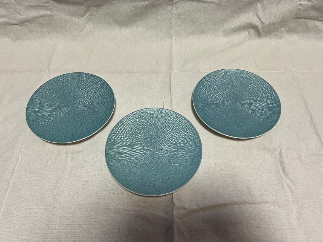 美品RAYNAUDレイノーミネラルスカイブルー プレート16cm3枚セットF42