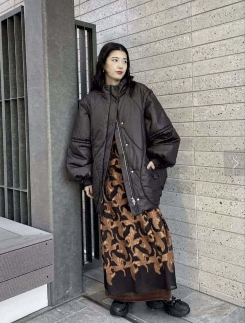 Ameri　2WAY WAVE STITCH PADDED JACKET