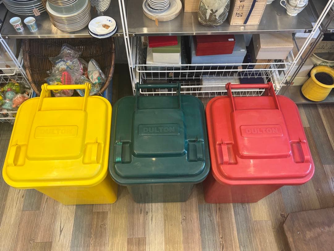 ダルトン　PLASTIC TRASH CAN 45L 3点まとめて　赤　黄色　緑