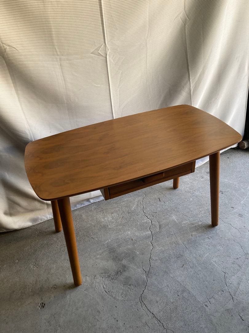 昭和レトロ　木製テーブル　引き出し付