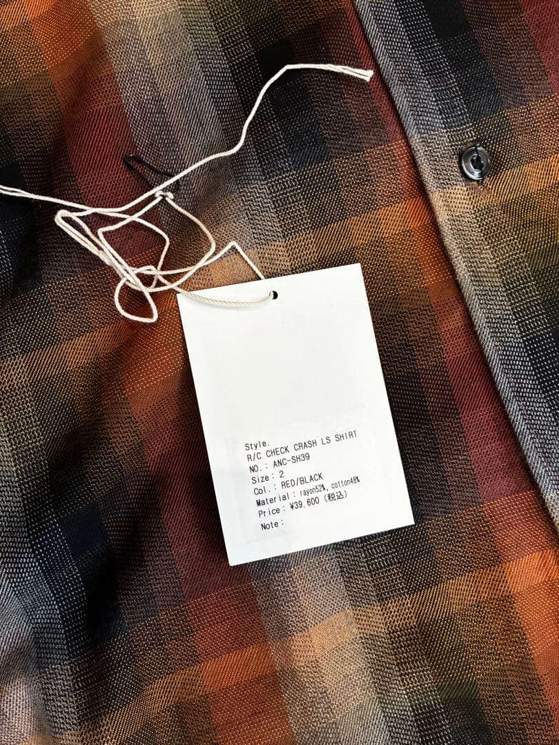 トップス 2 ANCELLM 24AW R/C CHECK CRASH LS SHIRT