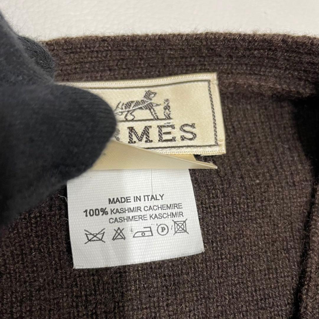 希少 HERMES エルメス カシミヤ ジップアップ カーディガン ブラウン