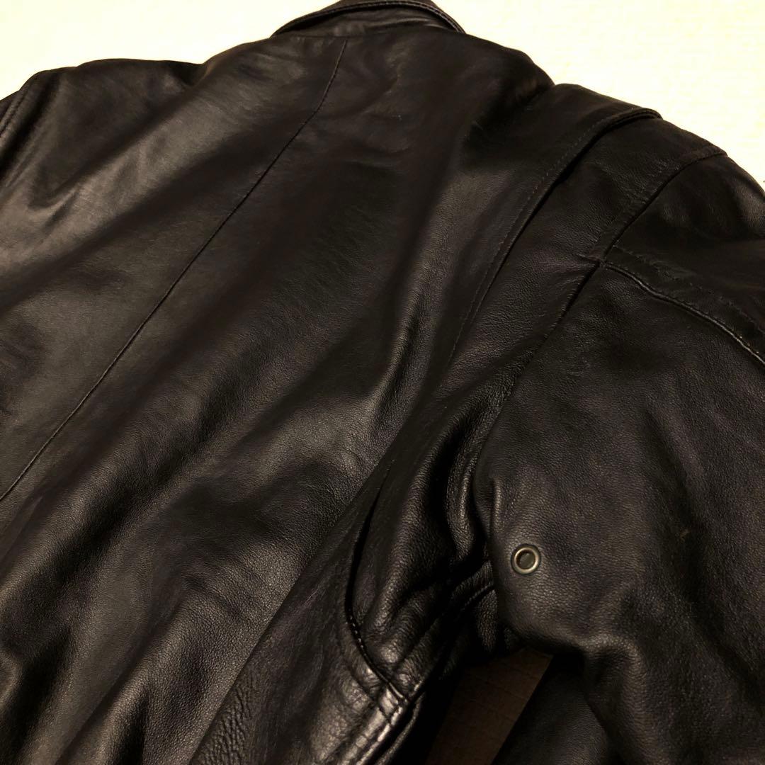 CWU-45P羊革ラムレザー短丈フライトジャケット黒赤MA-1 中綿 XL