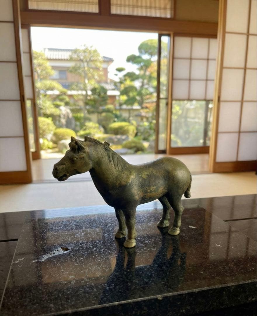 青銅製馬の置物 約23cm