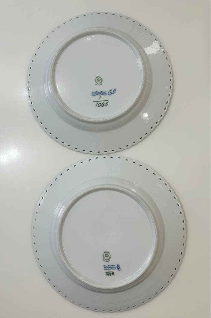 ロイヤルコペンハーゲン　ブルーフルーテッド　フルレース　プレート　ペア　2枚