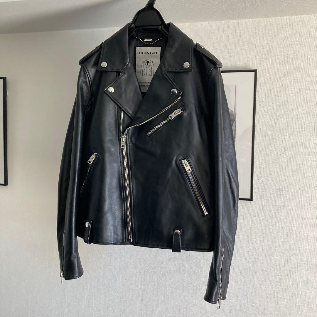 超美品 COACH ダブルライダースジャケット