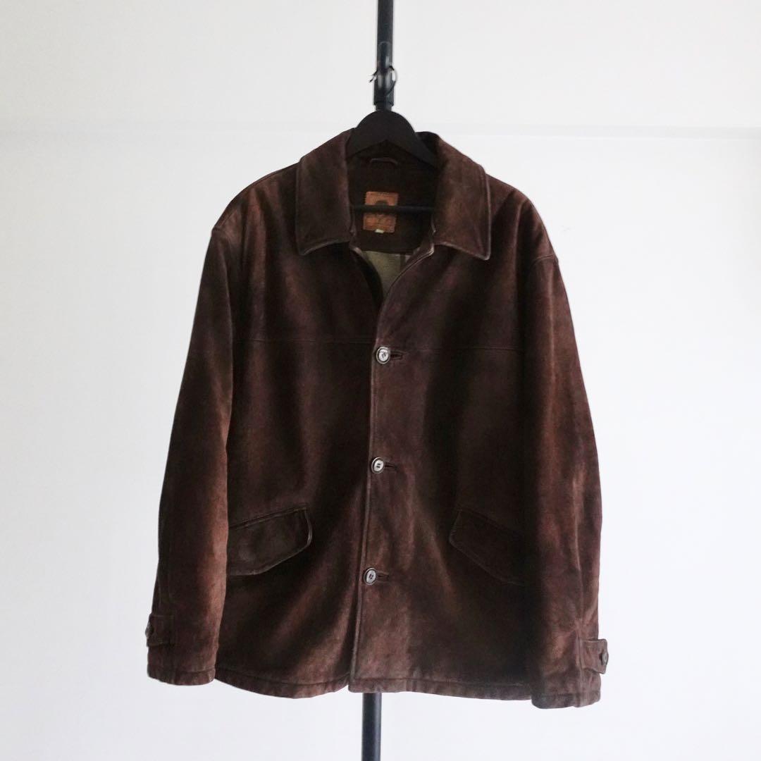 【イタリア製】1980s 90s Suede Leather Car Coat