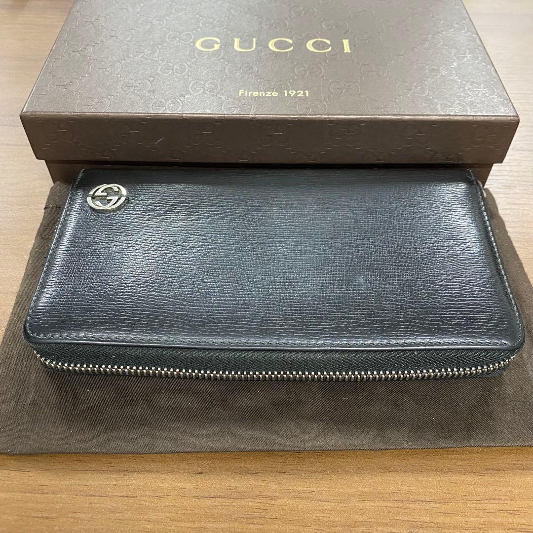 新品同様‼️グッチ　GUCCI 財布　長財布　シェリーライン　ラウンドファスナー