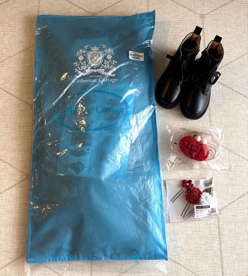 taka　簡単着付け袴110cm 髪飾り2個 　ブーツ