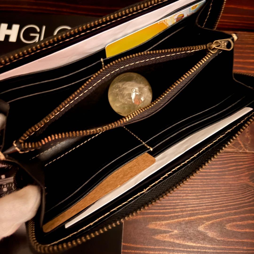 C21 栃木レザー【本革】無双 長財布 黒 Dカン YKK■ブラック バイカーズ