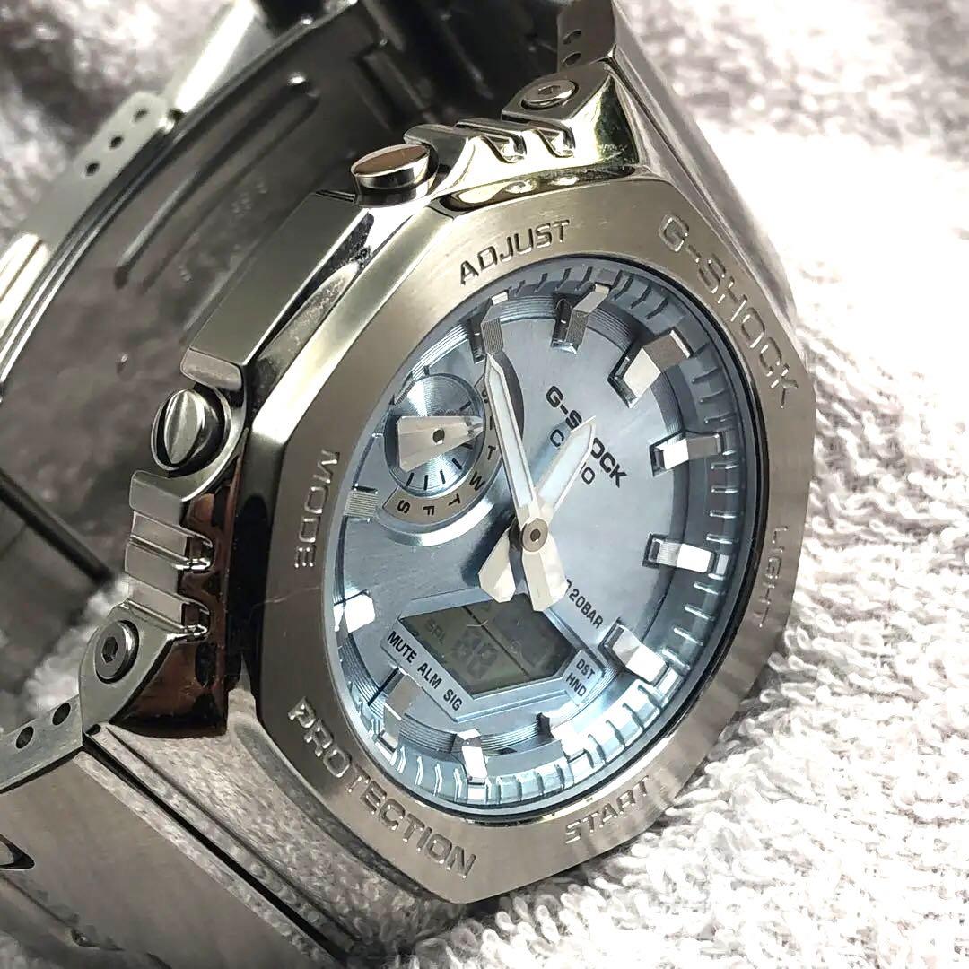 フルメタル&アイスブルー G-SHOCK［美品］ GM-2110D-2ADR