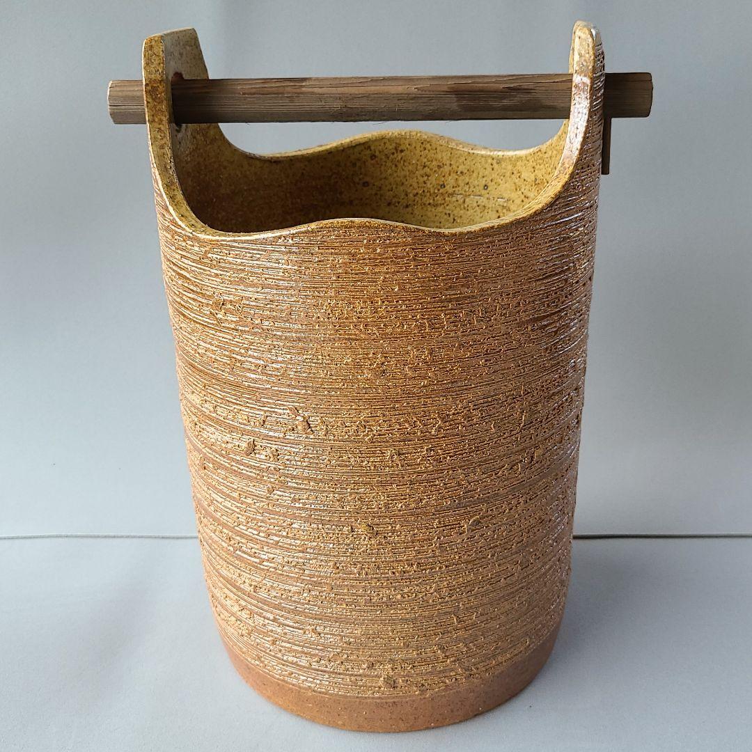 訳あり出品⤵️信楽焼 手桶 傘立て  高さ４４cm