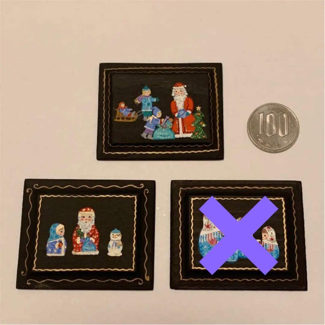 ロシア　ミニチュア絵画　ハンドペイント　２点セット