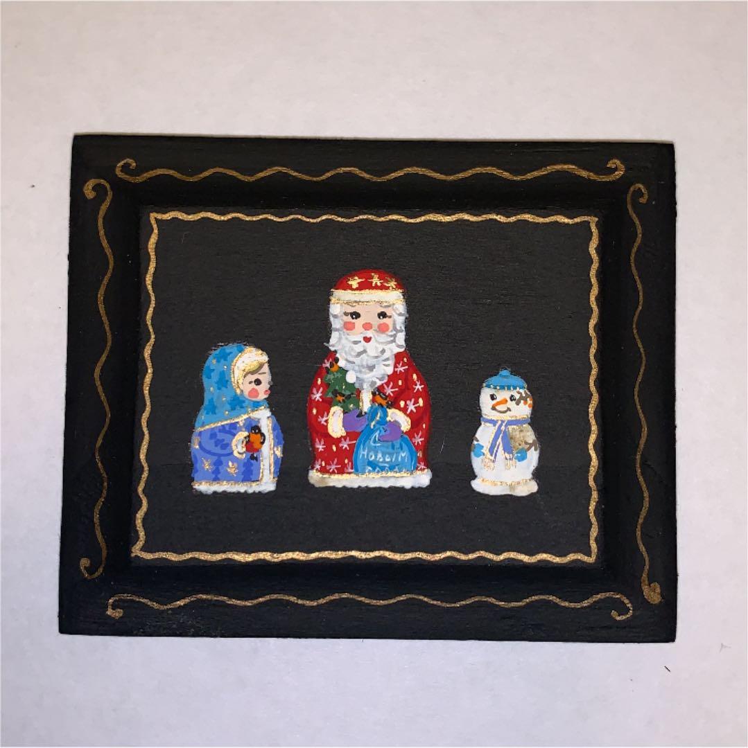 ロシア　ミニチュア絵画　ハンドペイント　２点セット