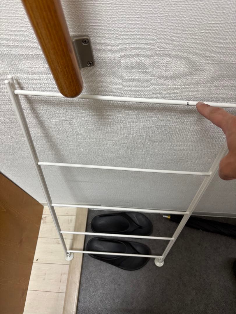 無印スチールユニットシェルフ　スチールラック　小　ライトグレー　バスケット付