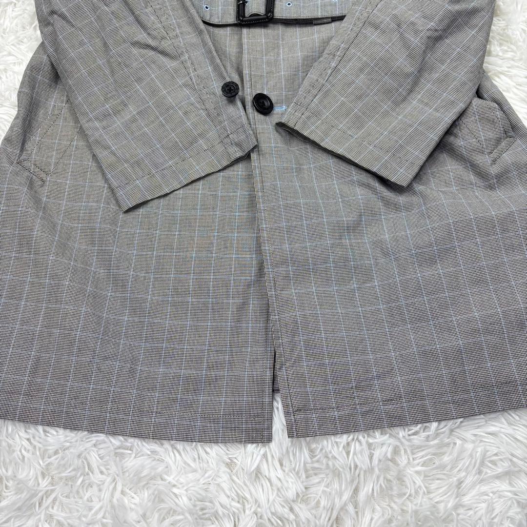 バーバリーブラックレーベル✨ノヴァチェックステンカラーコート グレー Lサイズ