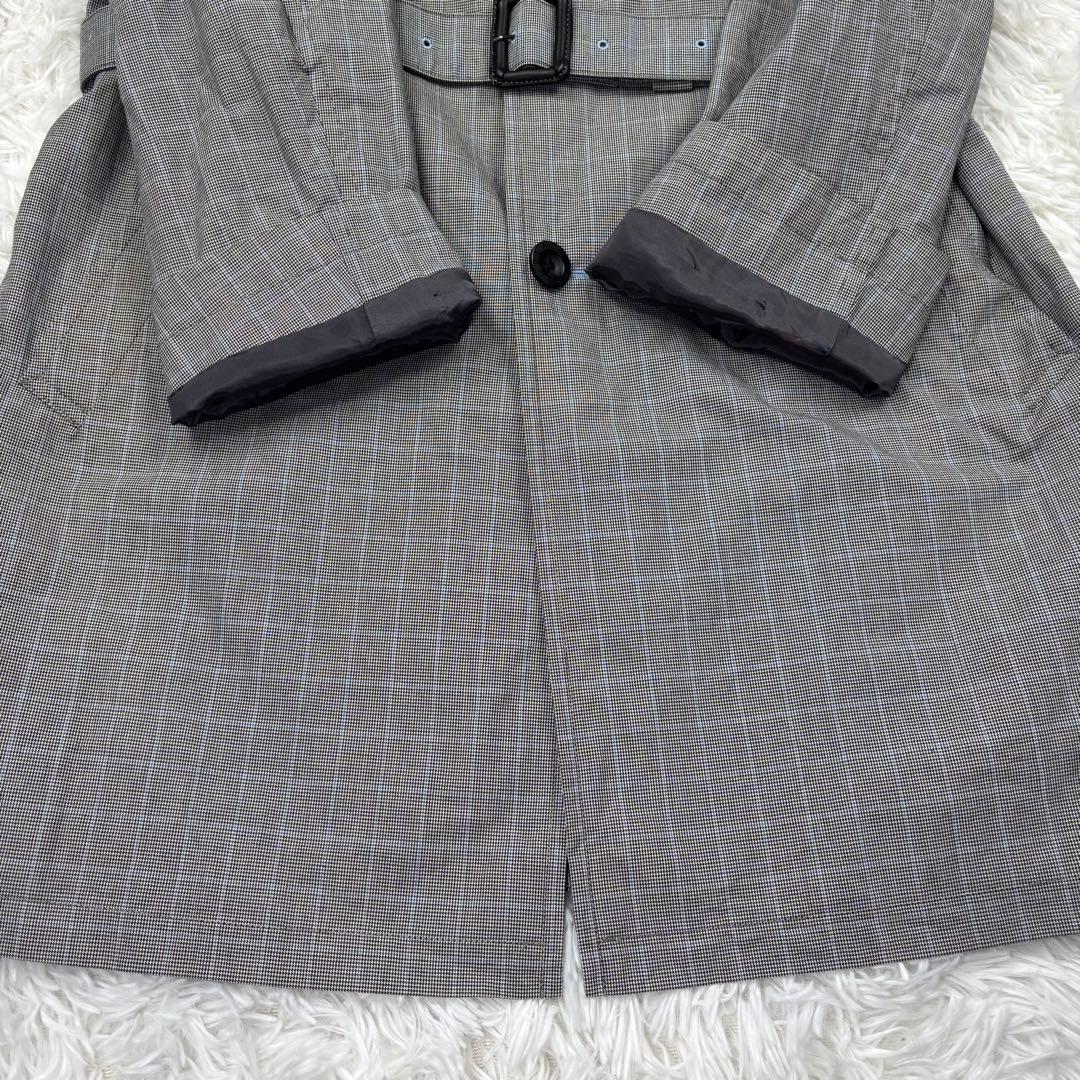 バーバリーブラックレーベル✨ノヴァチェックステンカラーコート グレー Lサイズ