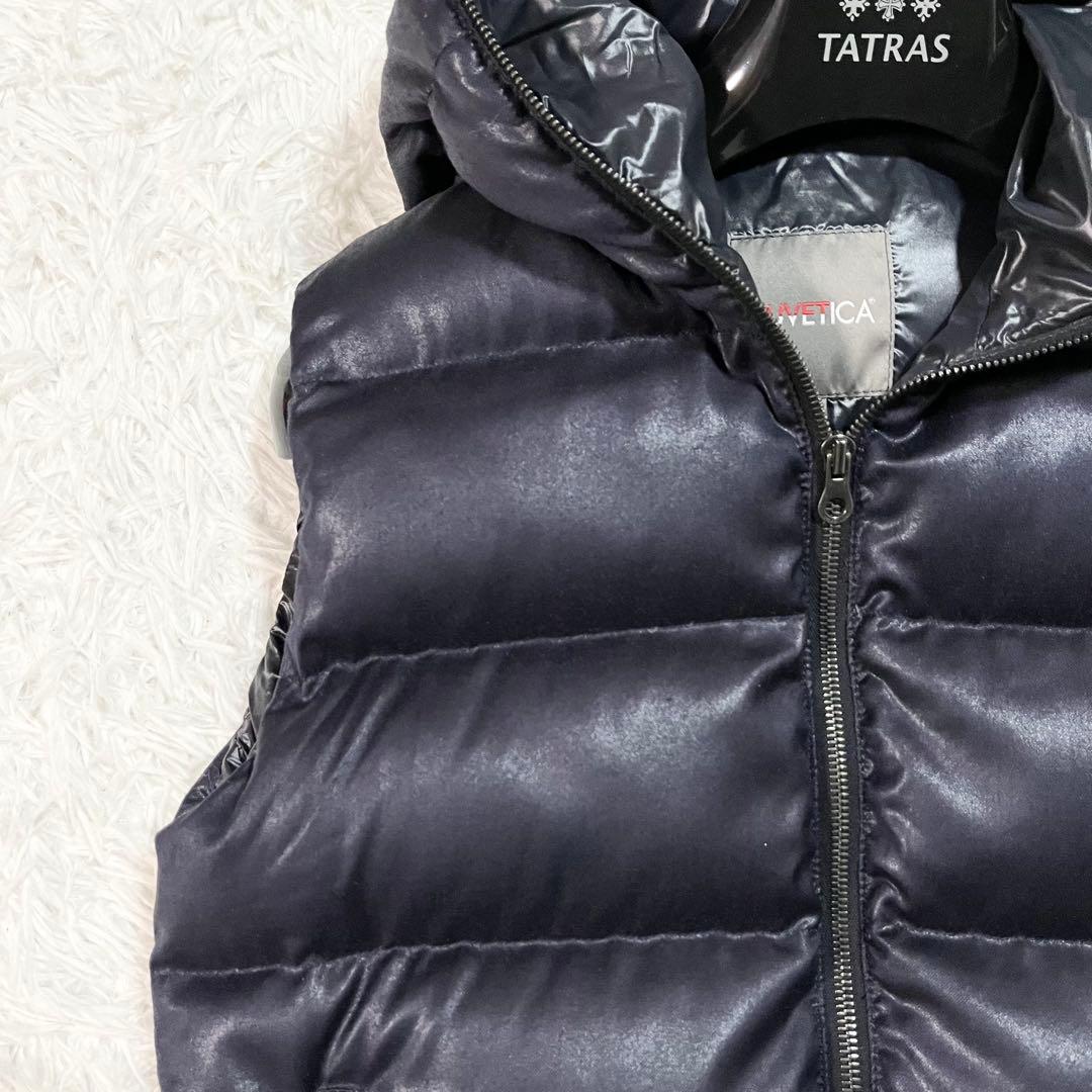 美品　デュベティカ　FEBEDUE　ダウンベスト　別注　カシミヤ混　42　紺