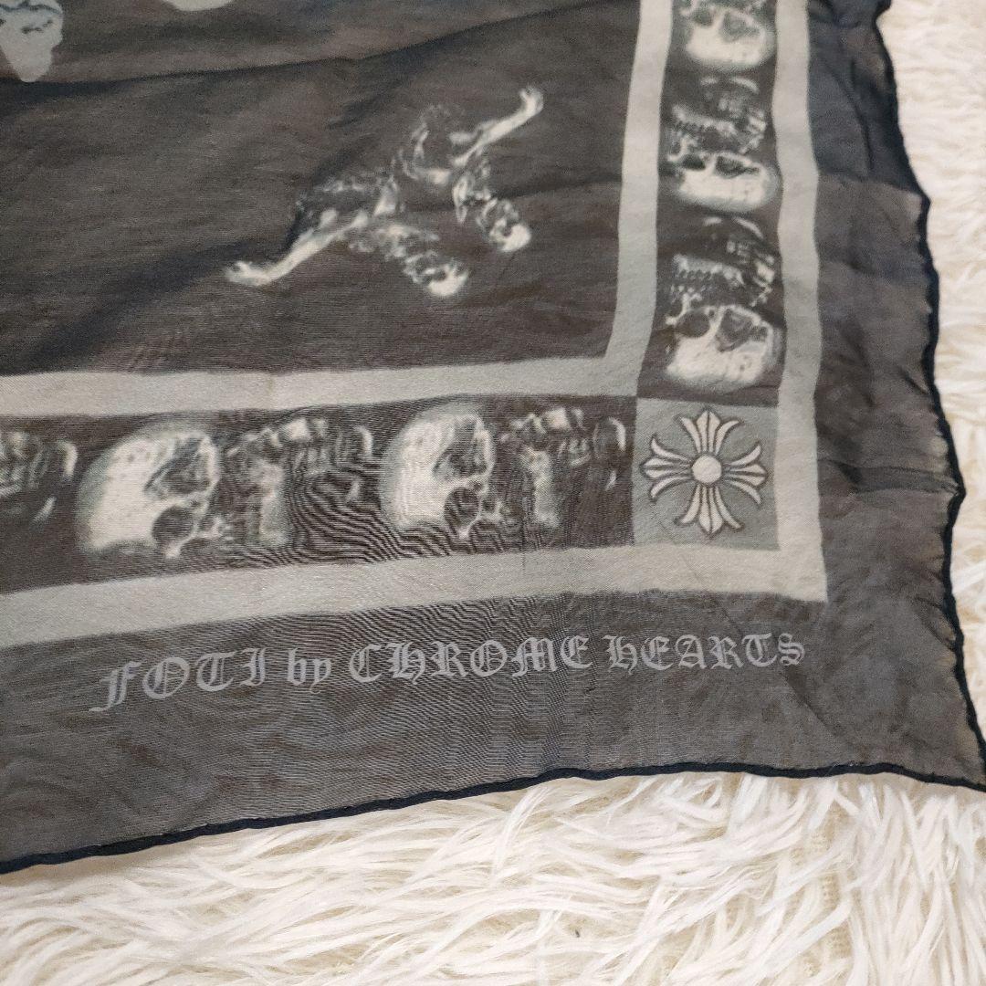 希少 美品✨クロムハーツ フォティ スカル スカーフ シルク