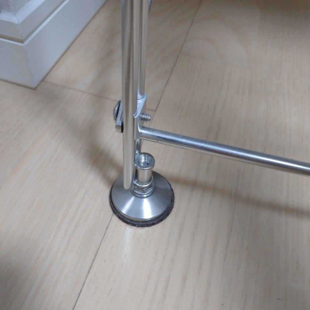 無印良品ステンレスユニットシェルフ　ワイド大、ワードローブバー＋転倒防止突っ張り