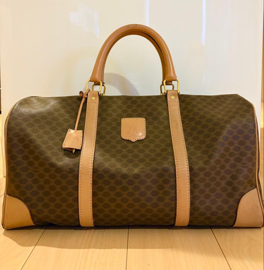 CELINE セリーヌ ボストンバッグ マカダム柄 オールドセリーヌ 鍵付き