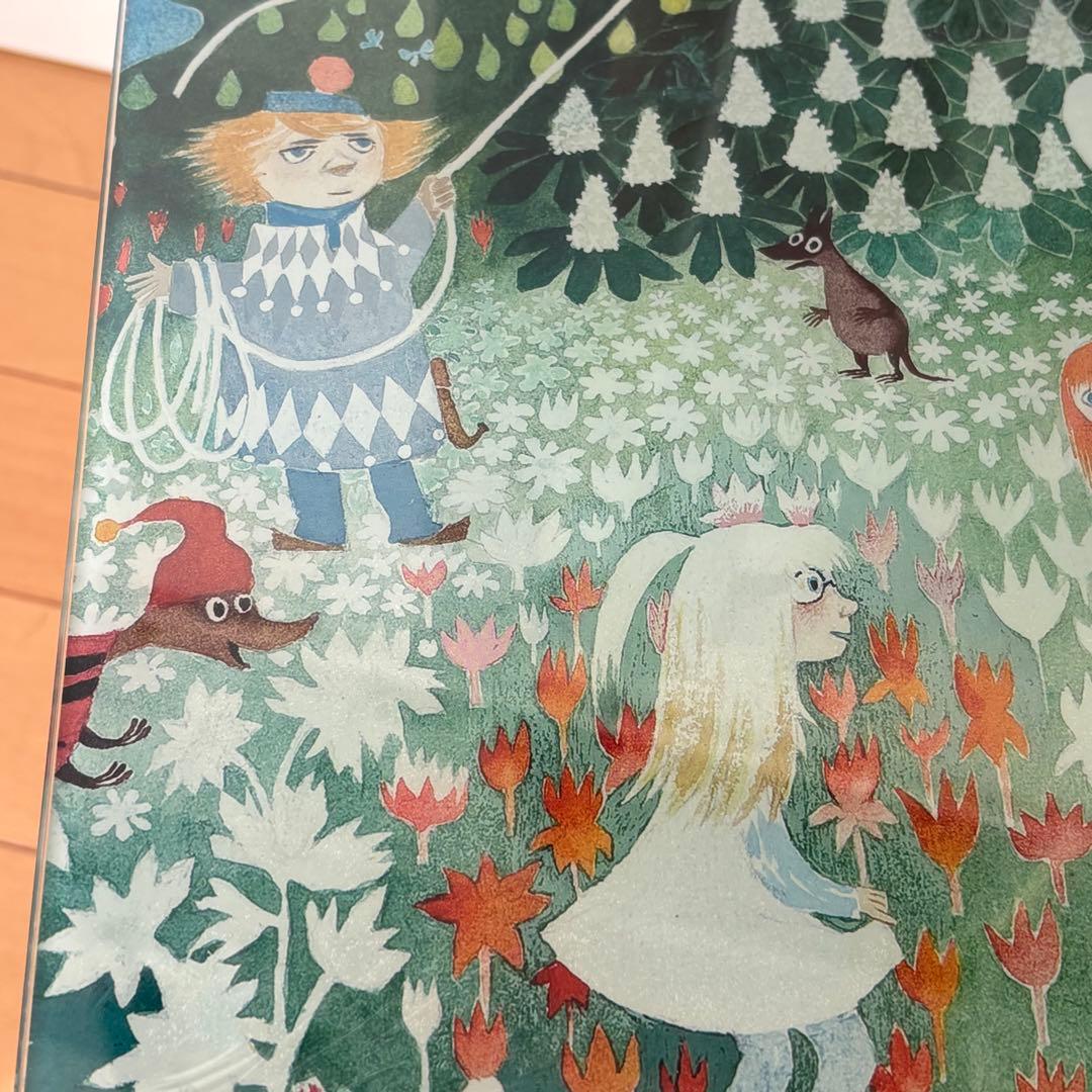 レア☆ムーミン　ガラス　カッティングボード　まな板　アート　ボード　MOOMIN