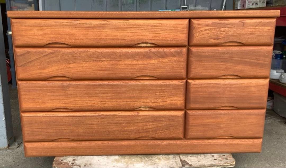 昭和レトロな木製チェスト 4段8杯 ローチェスト KYOWA（★）