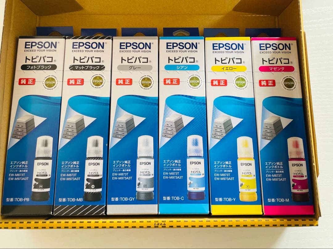 新品未使用未開封【純正色6色セット】　EPSON エプソン トビバコ　純正インク