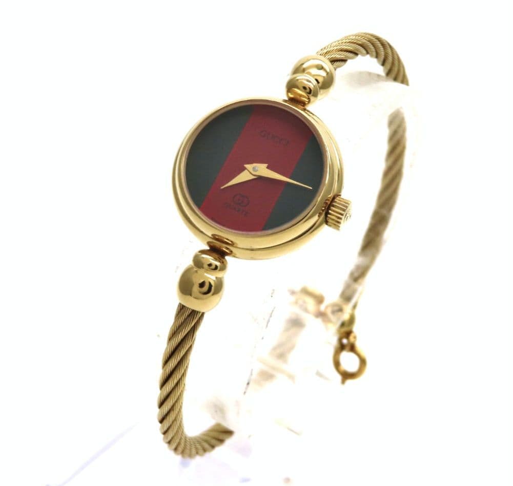 【シェリーライン】GUCCI ‘グッチ 時計‘ GPゴールド バングル☆極美品☆