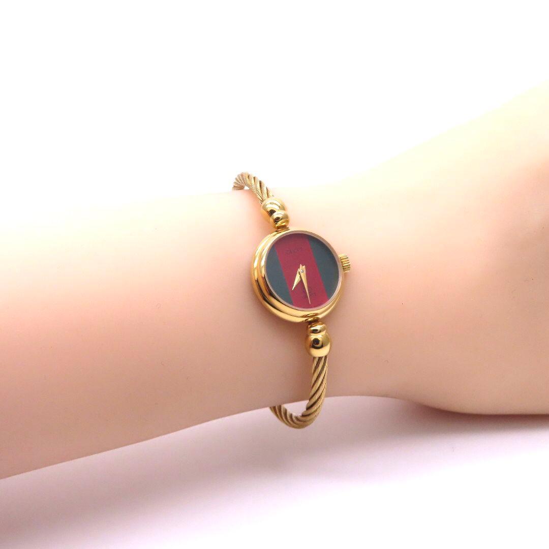 【シェリーライン】GUCCI ‘グッチ 時計‘ GPゴールド バングル☆極美品☆