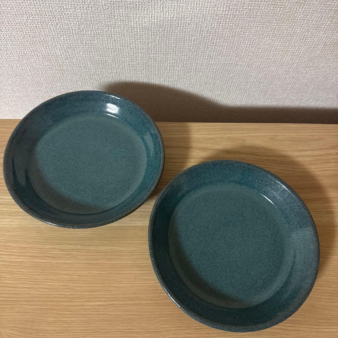 小澤基晴 翡翠 深皿7寸 2枚