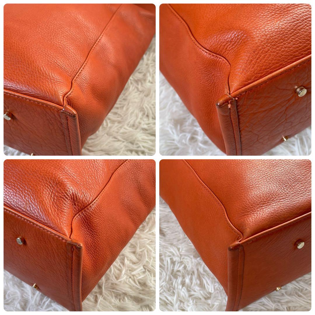 aniaryアニアリ ブラウンレザートートバッグA4収納可能 肩掛け可能