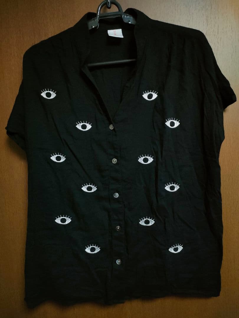 京東都　一つ目小僧　刺繍　フレンチブラウス