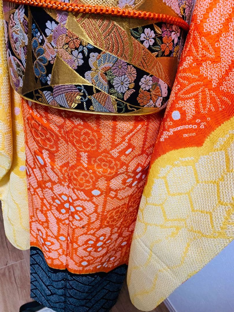 振袖 オレンジと黄色　フルセット❗️大特価セール！