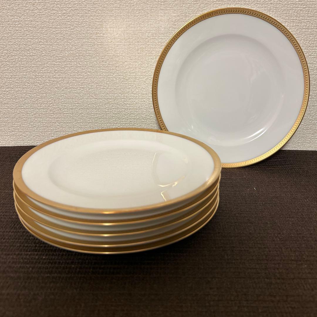 大倉陶園　片葉金蝕　デザートプレート　20cm 未使用　金彩