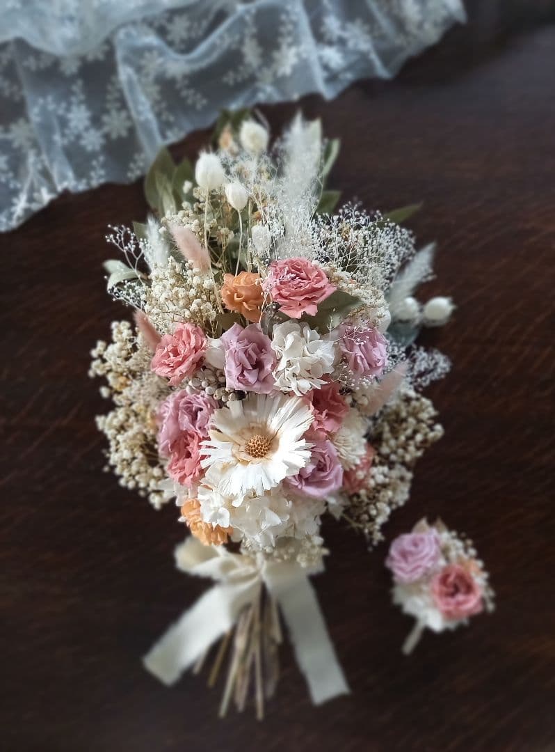 ～sold out ～プリザーブドフラワー ローズの華やか ウェディングブーケ