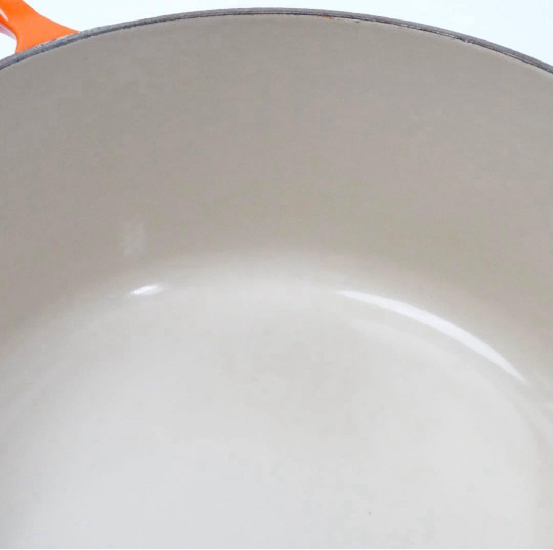 【美品】LE CREUSET　ココット ロンド オレンジ　22cm