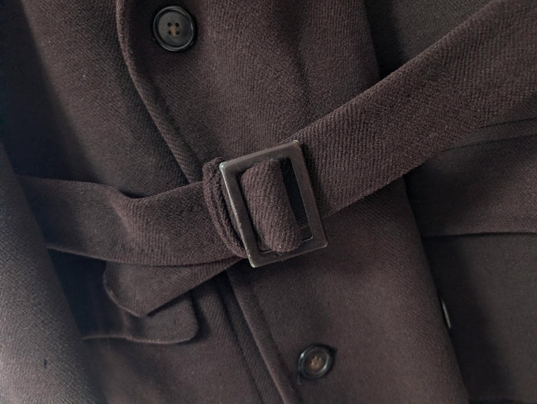 Aqascutum　希少40sダブルワラント　肉厚ウールコート　ブラウン系