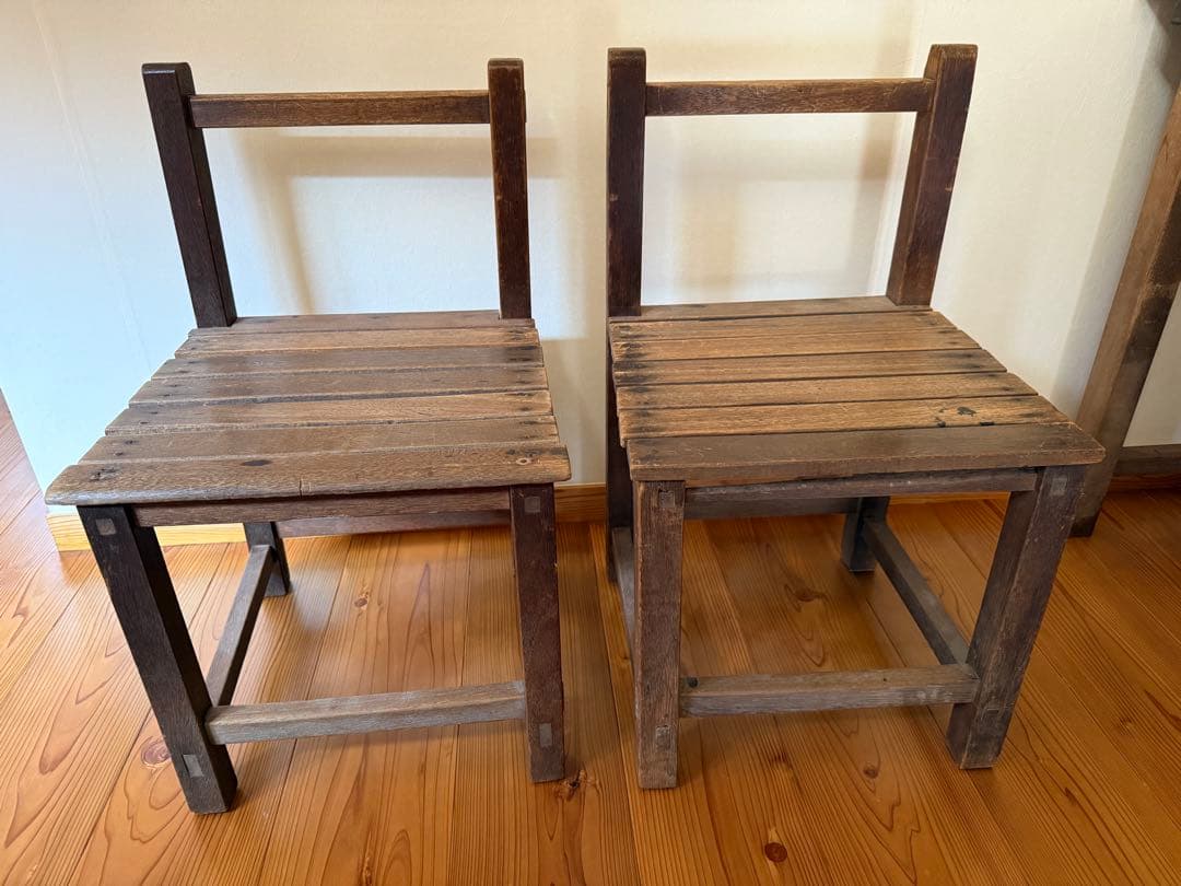昭和　学校机＆椅子　セット　2人用